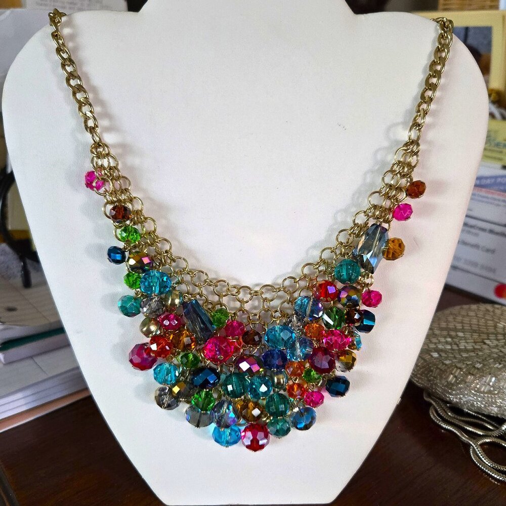 Multi Color Glass Beaded Necklace